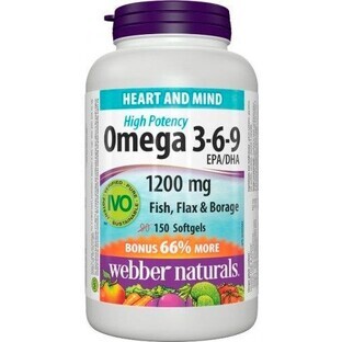 Webber Naturals Omega 3-6-9 1200 mg FORTE 150 gélules
