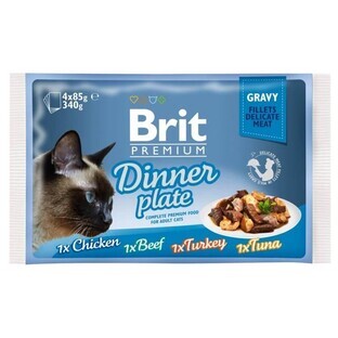 Brit Premium Cat Fillets in Gravy Dinner Plate 4 x 85 g