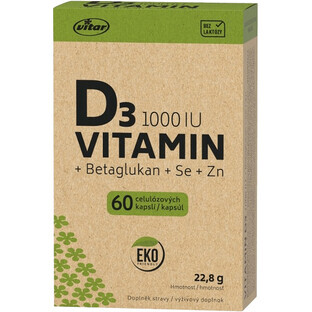 Vitar EKO Vitamin D3 1000IU+betaglucan 60 capsules
