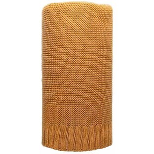 Nouă pătură tricotată din bambus pentru copii, muștar 100x80cm 1 buc