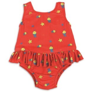 Bambino Mio Meisjes Badpak Rood Vis Maten. M