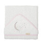 Toalla de baño con capucha, 100 x 100 cm, Blanco Luna/Rosa, Pirulos