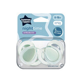 Nachtpon orthodontische fopspenen, 6-18 maanden, 2 stuks, Groen, Tommee Tippee