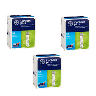 Bandelettes réactives Contour Plus, 3 x 50 unités