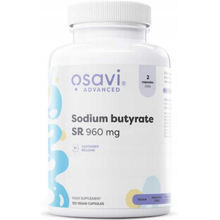 Butirato de sodio (Sodium Butyrate) SR, 960mg - 120 cápsulas veganas Osavi