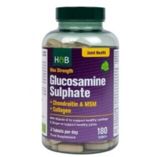Max Strength Sulfat de glucozamină + Condroitină & MSM + Colagen 180 comprimate Holland & Barrett