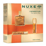 Dry oil with shimmer particles, 50 ml + Roll-on dry oil with shimmer particles, 8 ml + Reve de Miel lip gloss, 10 ml, Nuxe
