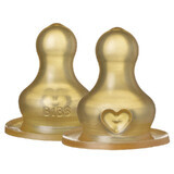 Slabbetjes, flessenspeen, rubber, rond, medium flow, vanaf de geboorte, 2 stuks