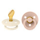 Bibs Colour, pacifier, rubber, anatomic, size 2, Ivory & Blush, from 6 months, 2 pieces