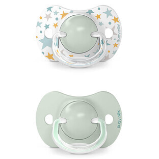 Suavinex Dreams SX Pro, physiologic dummy, silicone, green, 6-18 months, 2 pieces