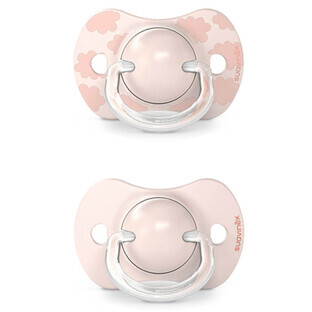 Suavinex Dreams SX Pro, physiologic dummy, silicone, pink, 0-6 months, 2 pieces