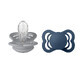 Bibs Supreme, pacifier, silicone, symmetrical, size 1, Cloud & Steel Blue, from birth, 2 pieces