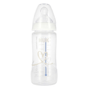 NUK First Choice+, biberon anti-colique avec indicateur de température et tétine en silicone Flow Control, 6-18 mois, 300 ml