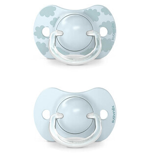 Suavinex Dreams SX Pro, ciuccio fisiologico, silicone, blu, 0-6 mesi, 2 pezzi