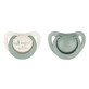 NUK For Nature, pacifier, latex, anatomical, green, 6-18 months, 2 pieces