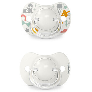 Suavinex A walk in the park SX Pro, physiological dummy, silicone, gray, 0-6 months, 2 pieces