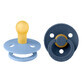 Bavoirs Colour, tétine, caoutchouc, rond, taille 1, bleu ciel et bleu acier, dès la naissance, 2 pièces