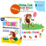 Mniamki Vitamine D3 500 UI, plus de 3 ans, goût ananas, 60 comprimés + livret puzzle gratuit
