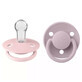 Bavaglini De Lux, ciuccio, in silicone, rotondo, taglia unica, Blossom & Dusky Lilac, 0-36 mesi, 2 pezzi