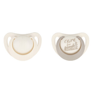 NUK For Nature, pacifier, latex, anatomical, ash gray, 18-36 months, 2 pieces