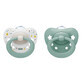 NUK Signature, sucette, silicone, anatomique, verte, 0-6 mois, 2 pièces