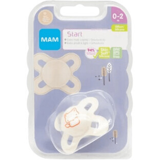 MAM Soother Start 0-2m, white/fox