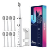 Spazzolino elettrico per adulti + 8 testine di ricambio J40, bianco, JTF