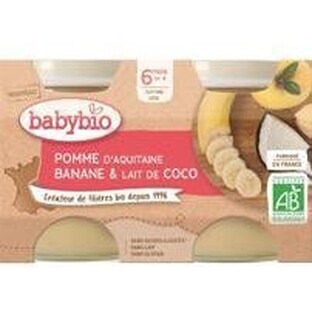 Babybio snack alla frutta con mela, banana e latte di cocco 2 x 130 g