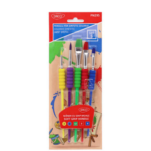 Set of 5 synthetic bristle brushes, Daco