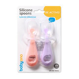 Silikonlöffel, 6 Monate+, Pink/Mov, 2 Stück, Babyono