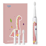 Spazzolino elettrico per bambini + 4 testine di ricambio J20C, rosa, JTF