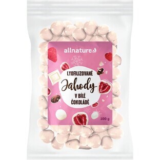 Allnature Freeze-dried strawberries in white chocolate 100 g