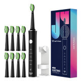 Spazzolino elettrico per adulti + 8 testine di ricambio J40, nero, JTF