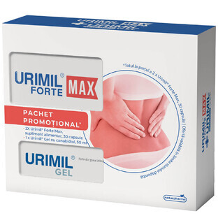 Verpakking Urimil Forte Max 2 x 30 capsules en Urimil Gel 50 ml, NaturPharma