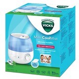 Ultrasonic humidifier with 2 menthol tablets, Vicks