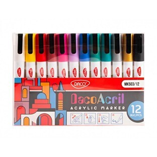 Set di pennarelli acrilici, 12 pezzi, Daco