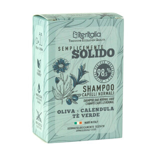 Solid shampoo with olive, marigold and green tea, 85 g, Iteritalia