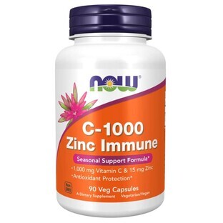 NOW Foods C-1000 Zinc Immune vitamine C + zinc 90 gélules