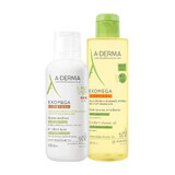 Set A-Derma Exomega Control, lotion émolliente, peaux sèches et à tendance atopique, dès le premier jour, 400 ml + huile de douche émolliente, peaux sèches et à tendance atopique, 500 ml