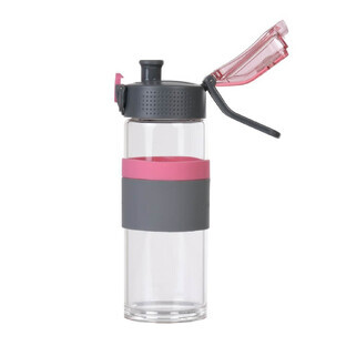 Casno, bottiglia di vetro a croce, rosa, 500 ml