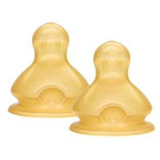 NUK First Choice+, flessenspeen, latex, maat L, 713243, 6-18 maanden, 2 stuks