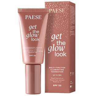 Paese Get The Glow Look, fondotinta illuminante multi-tasking, 3N beige caldo, 30 ml