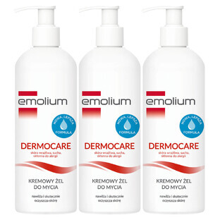 Set Emolium Dermocare, gel lavant crémeux, à partir de 1 mois, 3 x 400 ml