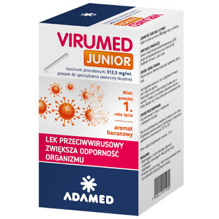 Virumed Junior 312,5 mg/ml, polvo para suspensión oral, sabor plátano, 60 ml