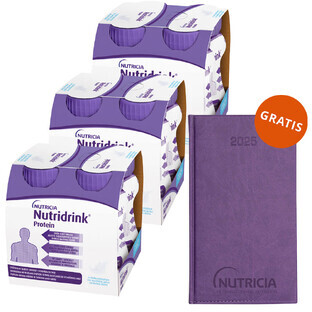 Kit Nutridrink Protein, preparato nutrizionale, gusto neutro, 12 x 125 ml + libro calendario gratuito