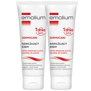 Emolium Dermocare set, moisturizing cream, sensitive, dry and allergy-prone skin, from 1 day of life, 2 x 75 ml