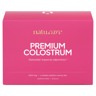 Natu.Care Premium Colostrum, raspberry-black elderberry flavor, 30 sachets