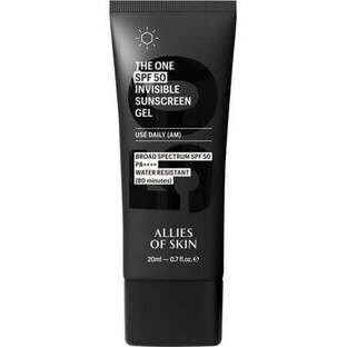Gesichtsgel mit Sonnenschutz SPF 50 PA++++ The One Invisible Sunscreen, 20 ml, Allies of Skin Gesichtsgel mit Sonnenschutz SPF 50 PA++++ The One Invisible Sunscreen, 20 ml, Allies of Skin