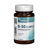 Mega B-50 with Folate and Methylcobalamin, 60 tablets, Vitaking
