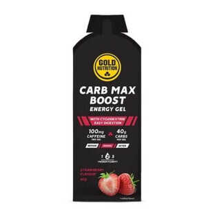 Carb Max Strawberry Flavored Energizing Gel, 60 g, Gold Nutrition